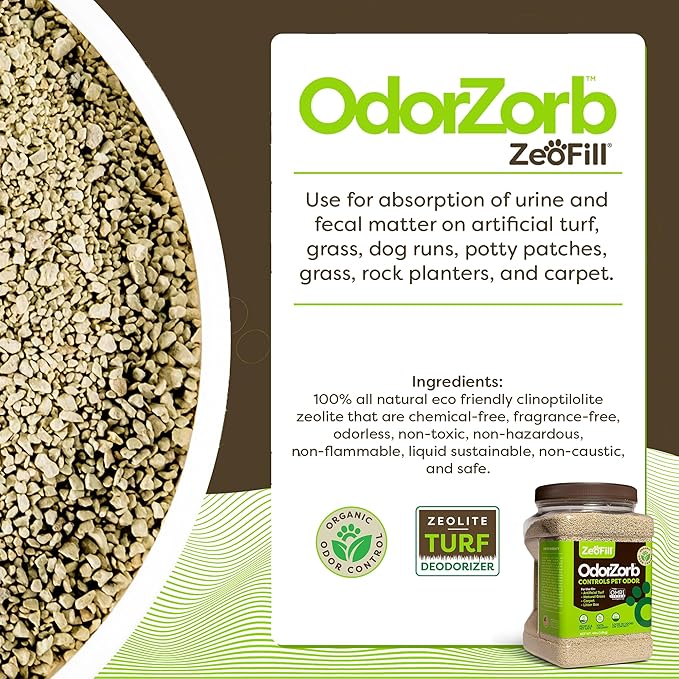 Zeofill Backyard Deodorizer – Eliminates Pet Urine & Poultry Odors for Artificial Turf, Grass, Lawns, Patios, Concrete & Playgrounds | Dog, Cat Litter Box Deodorizer, Chicken Coop Refresher | 4 lbs.