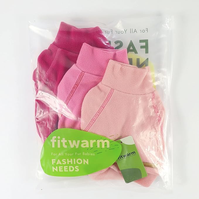 Fitwarm Classic Fleece Dog Sweater, Turtleneck Sweatshirt, Winter Clothes - Small Dogs Girl, Cat Apparel - Pink, Rose, Baby Pink, XS
