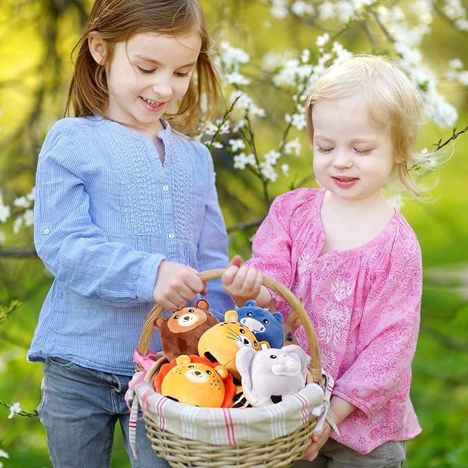 Skylety 9 Pcs Mini Plush Animals Toys Bulk 3.15 Inch Cute Soft Small Stuffed Animal Plush Keychain for Kids Goodie Bag Fillers Birthday Classroom School Prizes Festival Party Favors(Forest Animals)