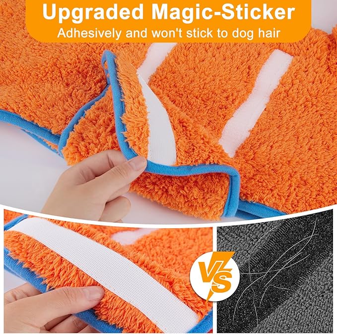 Bienbee Dog Bathrobe, Quick Drying Super Absorbent Dog Robes for After Bath, Warm Keeping Dogs Towel, Dogs Bath Supplies, Orange L