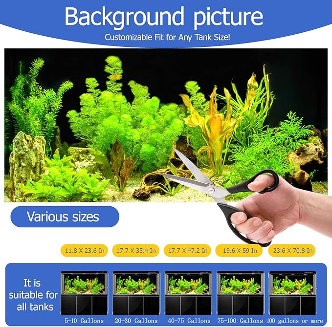 Aquarium Background & Fish Tank Background – Ultra HD Static Cling, Tape-Free, Vibrant Underwater Scene for Stunning Aquarium Decorations 17.7 X 35.4 Inches