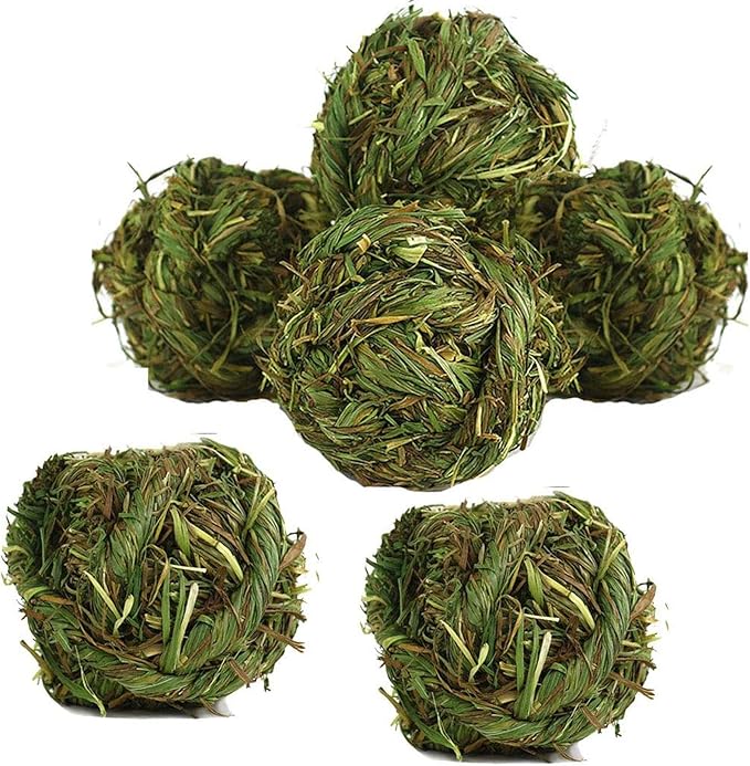 Rabbit Chew Ball Timothy Grass Grinding Small Animal Activity Play Chew Toys for Bunny Rabbits Hamster Guinea Pigs Gerbils