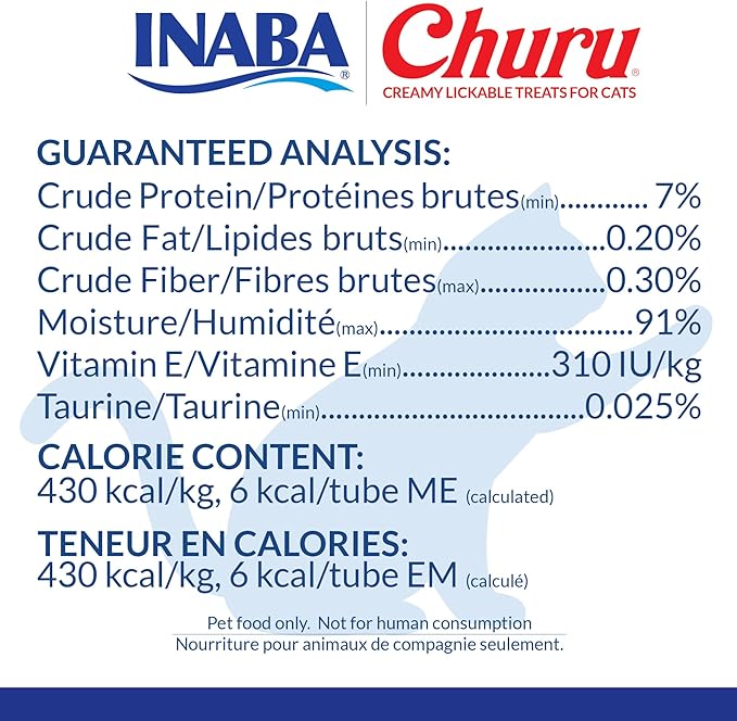INABA Churu Cat Treats, Grain-Free, Lickable, Squeezable Creamy Purée Cat Treat/Topper with Vitamin E & Taurine, 0.5 Ounces Each Tube, 24 Tubes (4 per Pack), Chicken Recipe
