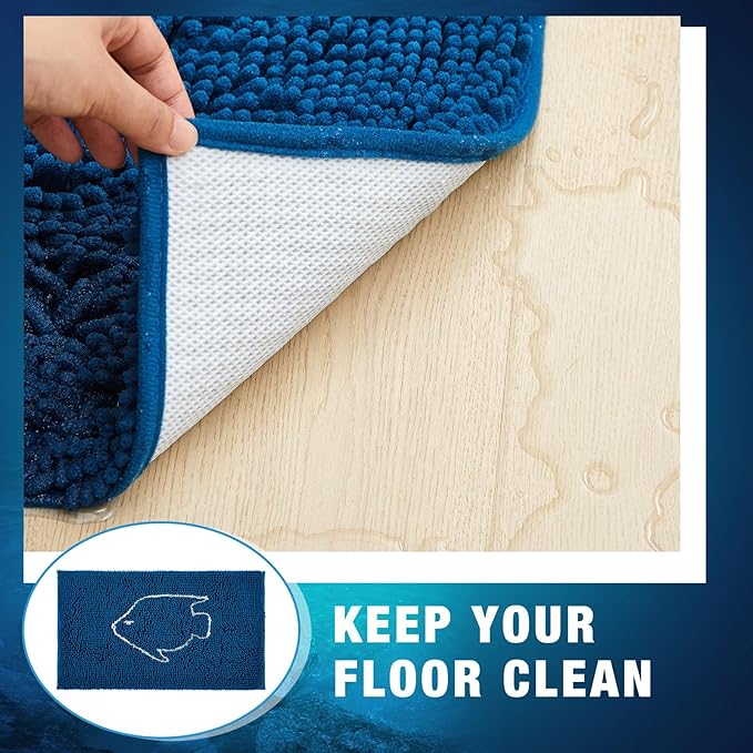 Aquarium Mat, 20x36 Inch Large Fish Tank Cleaning Pad, Super Absorbent Chenille Sponge Pad, Protects Furniture from Water & Scratches, Decorative Floor Mat for Fish Hobbyists