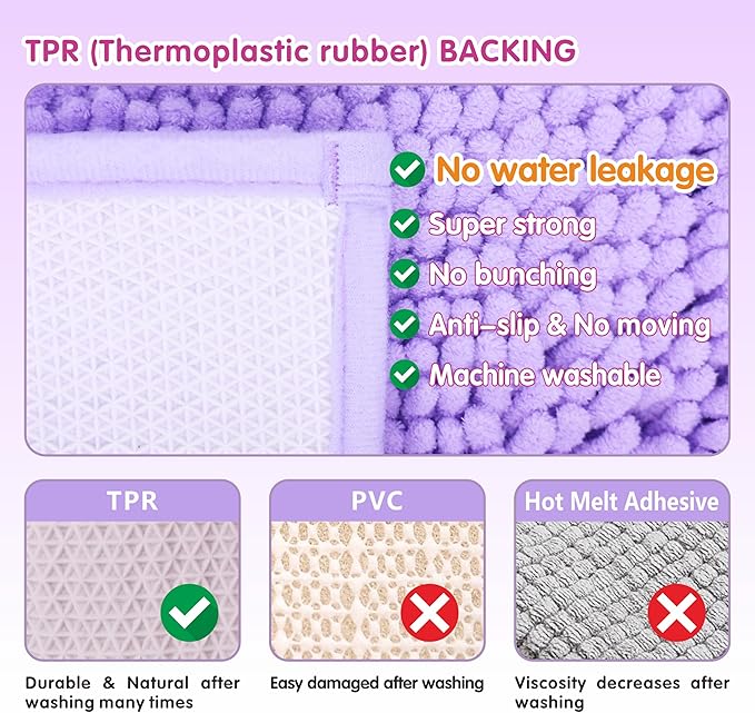 Guinea Pig Cage Liner Bedding 2 PCS, Washable Guinea Pig Bed Mat, Extra Absorbent Rabbit Pee Pad Reusable, Non-Slip Fleece Blanket for Bunny and Small Animal Cage Accessories (Purple, 24"x16")