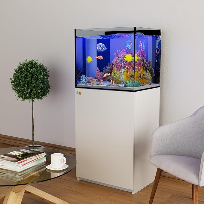 Saltwater Aquarium Tank | 50 Gallon Ultra Clear Glass with Sump, White