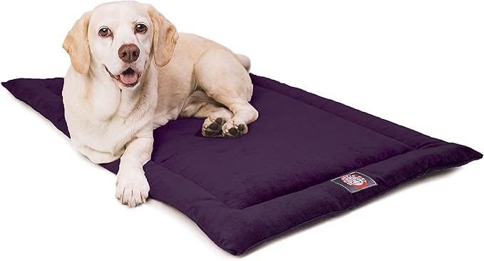 Majestic Pet Dog Crate Mat - Machine Washable Soft Plush Pet Bed Pad for Crates & Kennels | USA Crafted | 30"x21" Villa Aubergine
