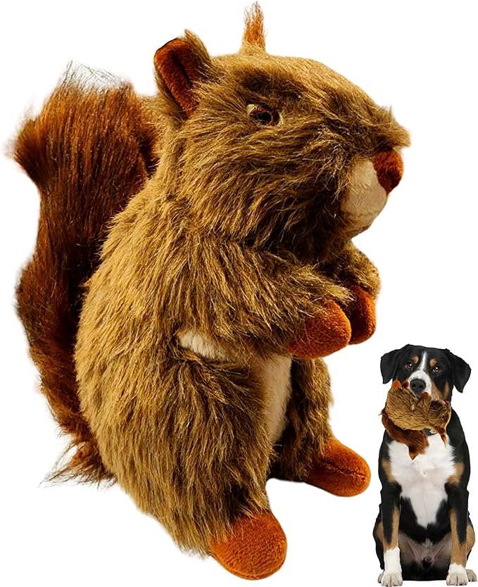 Dog Squeak Toys Squirrel, Interactive Dog Toy for Small, Medium and Large Breeds, Dog Toys Stuffed with Squeaky, Stuffed Dog Toy with Squeaky Stuffed & Animals Chew Toy for all Dogs Pet.