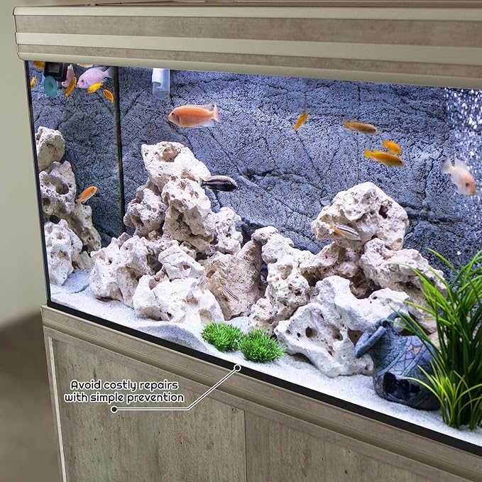 Pangda 1 Pcs Aquarium Fish Self Leveling Mat for Under Tank Foam Compressible Neoprene Mat with Adhesive Backing Waterproof Easy to Cut Stability, Black (12 x 12 Inch)