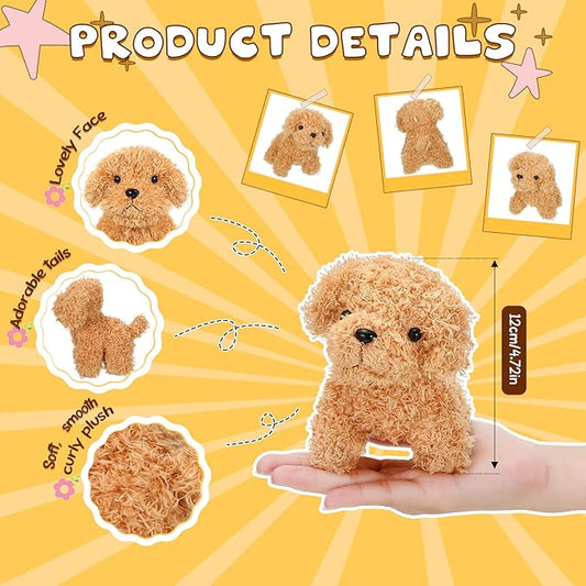 Sumind 9 Pcs 4 5 Mini Plush Stuffed Puppy Dog Party Favor Small Dog Stuffed Animal Bulk Soft Toy Doll Cute for Kids Gift Graduation Stocking Stuffers Baby Shower Birthday(Long Plush Puppy)