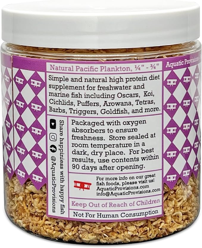 Freeze Dried Plankton Fish Food 1 oz, for Freshwater and Marine Aquarium Fish