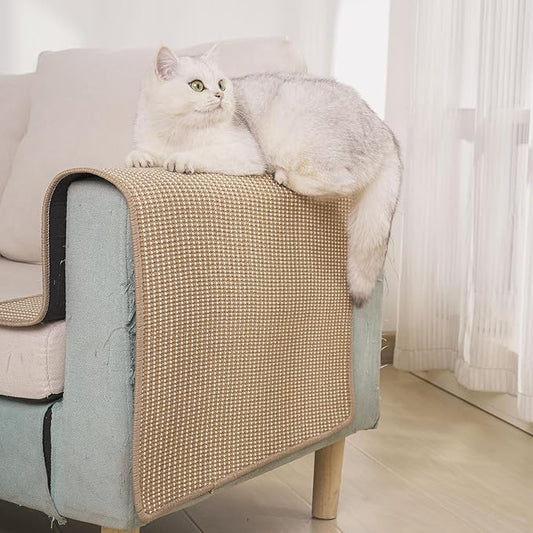 Cat Scratch Furniture Protector [36 x 24 Inch] FOOPOMARY Scratching Pad with Soft Cotton and Natural Sisal Blend for Indoor Cats, Protects Couch and Furniture from Scratching