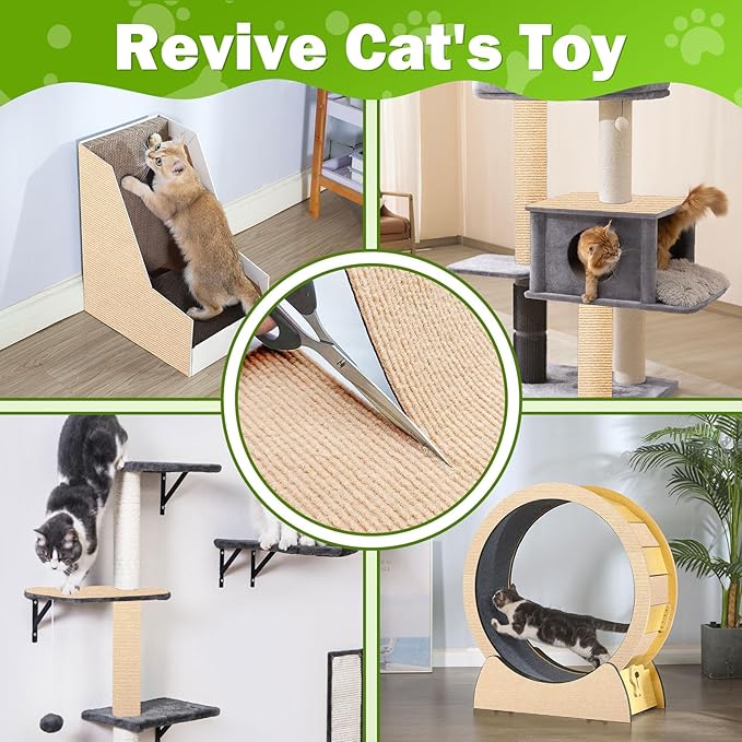 196.8x15.8 Cat Wall Scratcher Mat with Nano Tape,Anti Cats Scratch Furniture Couch Carpet Corner Protector for Indoor,Trimmable Cat Scratching Pad Board Sofa Replacement
