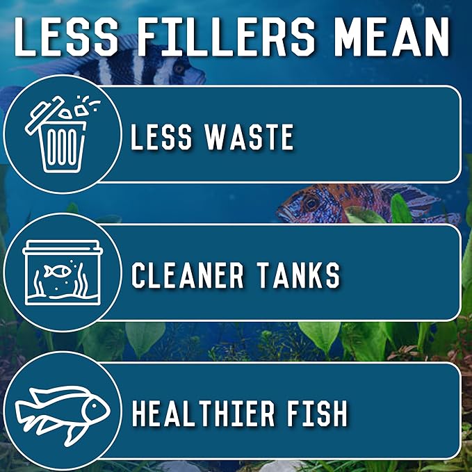 RON'S CICHLIDS Mbuna Blend Fish Food, Premium Tropical Fish Food Pellets with Protein, Veggies & Fruits for Healthier, Brighter & Bigger Tropical Fish & Cleaner Tanks, 5.5 LB