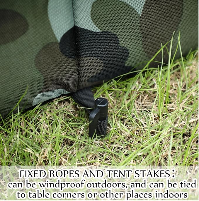Soaoo 3 Pcs Cat Houses for Outdoor Stray Cats Shelter Weatherproof Outside House Indoor Foldable Pet Cave with Tent Stakes for Wild Animal Dogs(Camouflage Style)