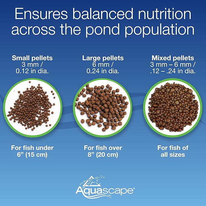 Aquascape Premium Staple Fish Food Pellets for Small to Medium Pond Fish, Medium Pellet, 2.2 Pounds | 98868