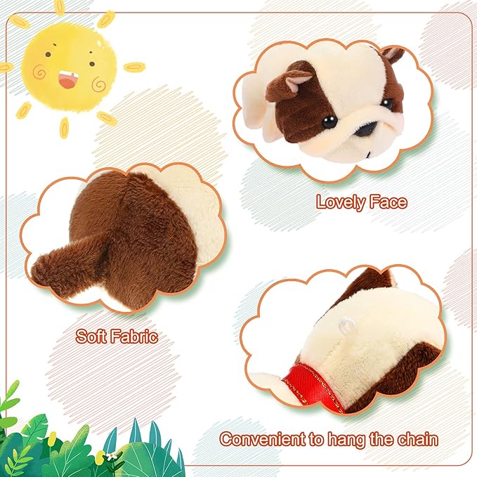Sumind 9 Pcs 4" 5" Mini Plush Stuffed Dog Party Favor Small Puppy Stuffed Animal Bulk Soft Toy Doll Cute for Kids Gift Graduation Stocking Stuffers Baby Shower Birthday(Fluffy Puppy)