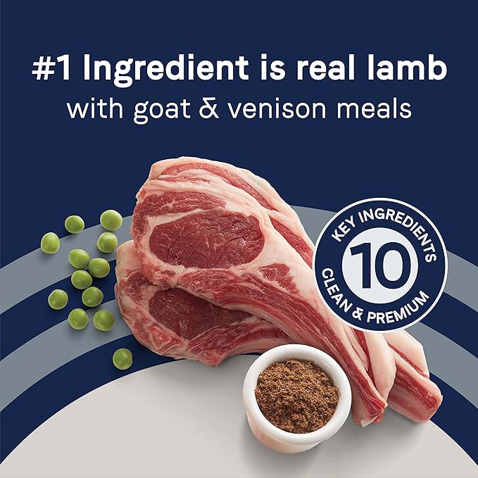 Canidae Pure Limited Ingredient Premium Adult Dry Dog Food, Real Lamb, Goat & Venison Meals Recipe, 4 lbs, Grain Free