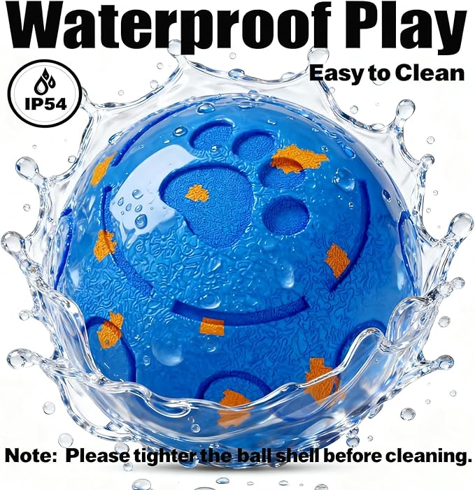 Dog Balls: Interactive Dog Ball, Self-Moving Dog Toy with Auto-Rolling & Bouncing, E-TPU Material, IP54 Waterproof, Motion-Activated, for Small/Medium/Large Dogs (Blue)