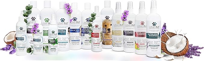 Lillian Ruff PRO Formula Oatmeal Dog Conditioner - Nourishing & Calming Relief for Allergies & Sensitive Skin - Detangles, Softens & Adds Shine with Oatmeal, Coconut Oil & Lavender - USA (16oz+Brush)