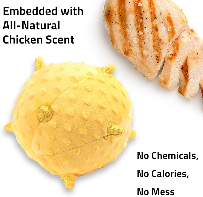 Playology Dog Toys | Puppy Toy Plush Sensory Ball for Dogs and Puppies for Dogs and Puppies | Jumbo Chicken Scented Toy - Easy to Clean and Made from Non Toxic Materials