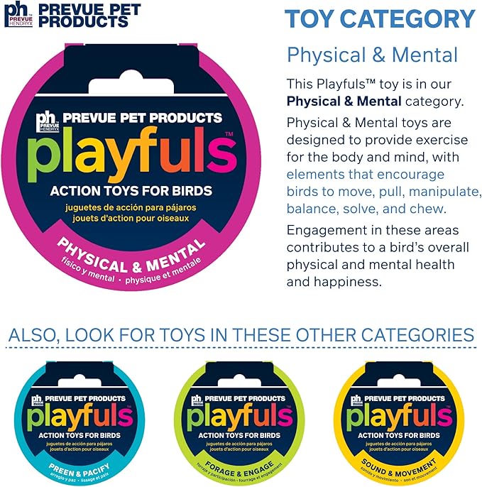 Prevue Pet Products Physical & Mental Bodacious Bites Abacus Bird Toy 60954