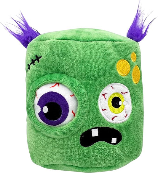 Huxley & Kent Dog Plush Toy w/ Squeaker - Interactive Dog Toys For Puppies & Adult Dogs - Diamond Mesh Tech Lined Puppy Plush Toys - Easy-to-Clean Pet Toy (Pop n' Fetch Zombie Pop-Eye,Small)