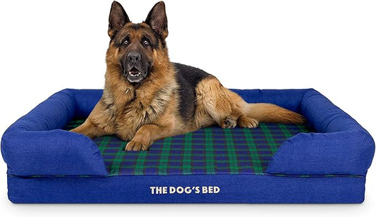 The Dog’s Bed, XL Black Watch Tartan 43.5x34, Memory Foam, Pain Relief: Arthritis, Hip & Elbow Dysplasia, Post Surgery, Lameness, Supportive, Calming, Waterproof Washable Cover, Veterinary Approved