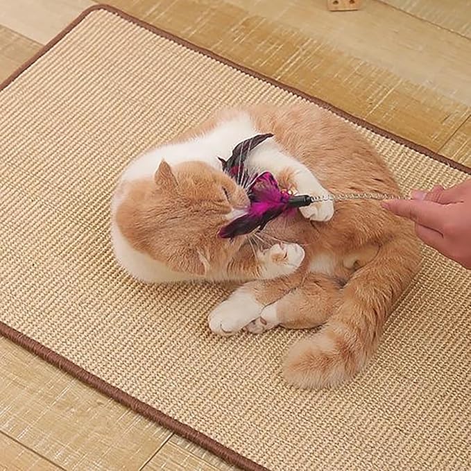 Large Cat Scratch Mat [32 X 20 Inch] Natural Sisal Cat Scratching Mats for Indoor Cats, Durable Cat Scratcher Rug Sisal Pad for Cats Bed, Floor, Couch, Carpets
