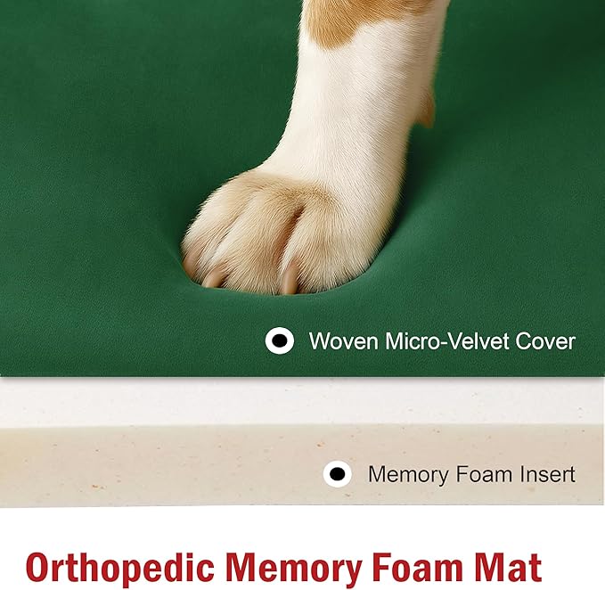 Majestic Pet Orthopedic Memory Foam Dog Crate Mat - Plush Pet Bed Pad for Crates & Kennels | USA Crafted | 36"x23" Villa Marine