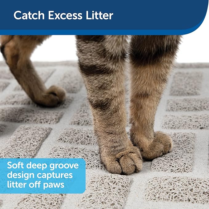 PetSafe Cat Litter Mat - Waterproof Litter Trapping Mat for Hygienic Clean Floors - Anti-Slip Double Layer Back - Cat-Friendly Texture for Sensitive Paws