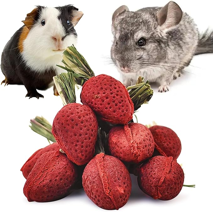 Fhiny Rabbit Chew Toys, 12 PCS Natural Hamster Molar Snacks Handmade Small Animal Chew Toys for Teeth Timothy Hay Treats Habitat Decor for Bunny Guinea Pig Chinchilla Hamster Gerbil Dental Care