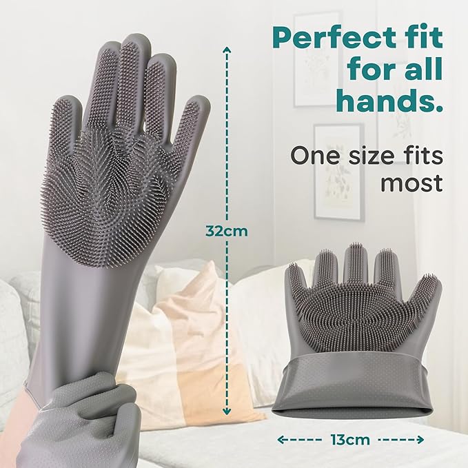 BarkNGo Dog Washing Gloves for Bathing and Grooming – Gentle Silicone Dog Bath Gloves with Scrubbers for Easy Cleaning, Massage, Loose Hair Removal – Comfortable Pet Grooming Gloves for Dogs and Cats