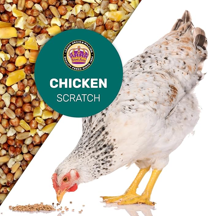 LEACH GRAIN & MILLING CO. Chicken Scratch 25 Lbs, Chicken Feed - High Protein and Fiber - Healthy Whole Grains - Supports Energy & Digestive Health, Natural Food and Supplies for Poultry