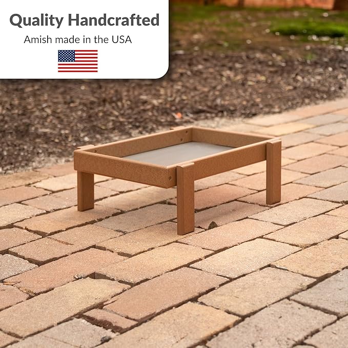 Amish American Made Platform Bird Feeder, Free Standing Ground Bird Feeders for Outdoors, with Raised Seed Tray for Wild Birds, Chicken, Squirrel, Gift for Birdwatchers (Cedar)