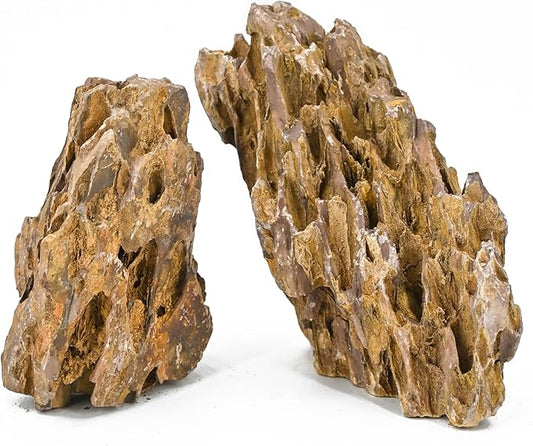 Unocho Aquarium Stone Rocks Dragon Stone 10LB Aquarium décor Rocks Aquascaping Stone Fish Rocks for Aquariums Landscaping Model Tank Decoration-2-6 inches