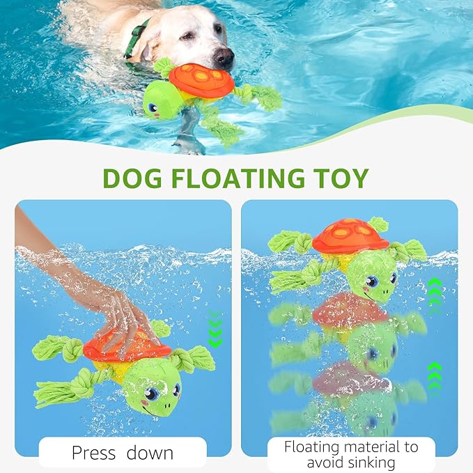 SCENEREAL Turtle Dog Toy - Chew & Fetch Toy for Medium Large Dogs, Floats on Water for Pool, Lake or Beach, Fall Halloween Puppy Toys Interactive Outdoor Training Retrieving Dummy