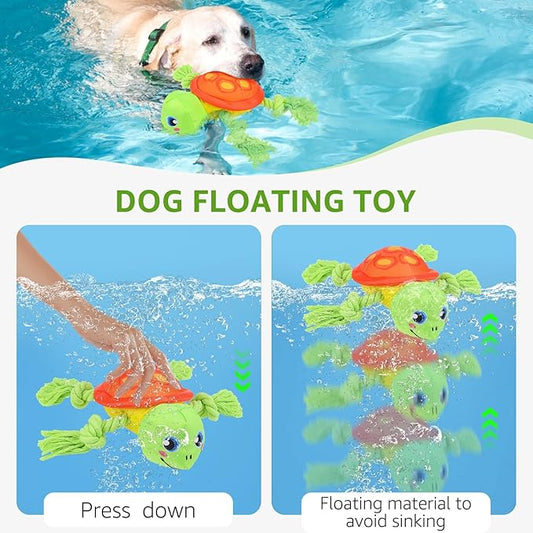 SCENEREAL Turtle Dog Toy - Chew & Fetch Toy for Medium Large Dogs, Floats on Water for Pool, Lake or Beach, Fall Halloween Puppy Toys Interactive Outdoor Training Retrieving Dummy