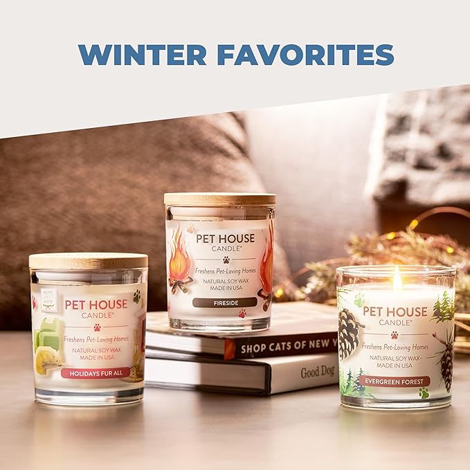 Pet House Cranberry Candle Plant Based Clean Burning Scented, Long Lasting Pet Odor Candle for Home - Sweet Cranberries