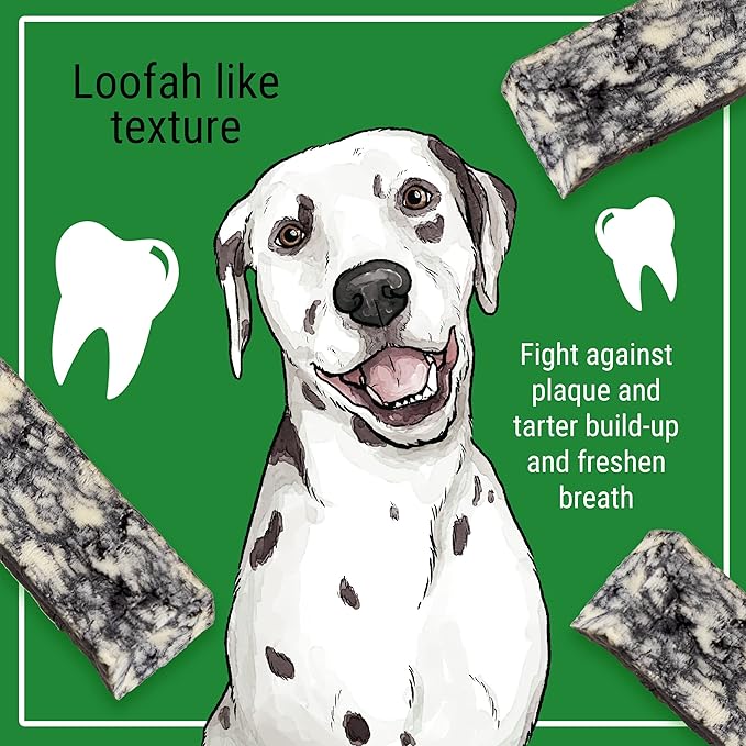 Happy Teeth Cheese & Charcoal Dental Dog Chews | Cheese Flavor with Activated Charcoal | Dental Chew | Protein Rich | Gluten Free - Lactose Free - Wheat Free - Soy Free| 2 Chews per Resealable Pouch
