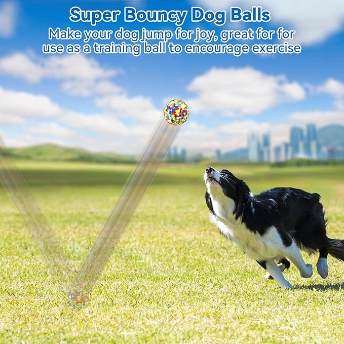 Indestructible Dog Balls - 2 Pack Dog Toys for Aggressive Chewers, Large & Medium Breed, Interactive Fetch Ball Toy for Dogs