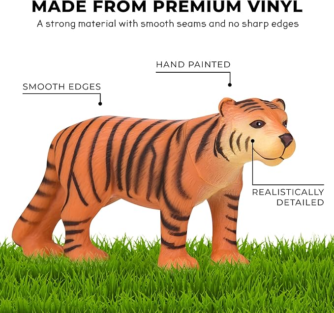 Learning Minds Set of 8 Jumbo Safari Animals Figures - Zoo Animals for Toddlers 1-3 - Jungle Animals Figures - Toy Animals for Kids Age 18 Months Plus - Animal Toys for Kids 1,2,3 Years Old
