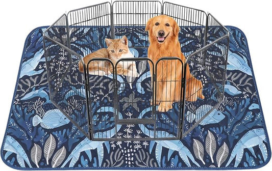 BVAGSS Washable Pee Pads for Dogs, 1 Pack Reusable Leakproof Puppy Wee Wee Pad, Non-Slip Waterproof Pet Training Pads, Super Absorbent Whelping Pads XH081 (Dino Navy, 63X63 Inch (Pack of 1))