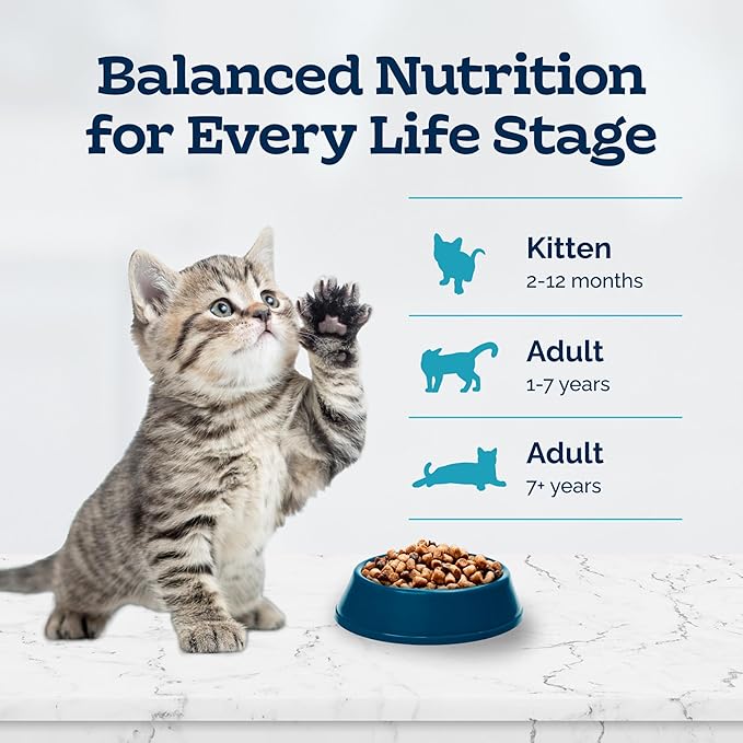 Blue Buffalo Tastefuls Kitten Food With DHA Dry Cat Food Made in the USA with Natural Ingredients, Chicken Recipe, 3-lb. Bag