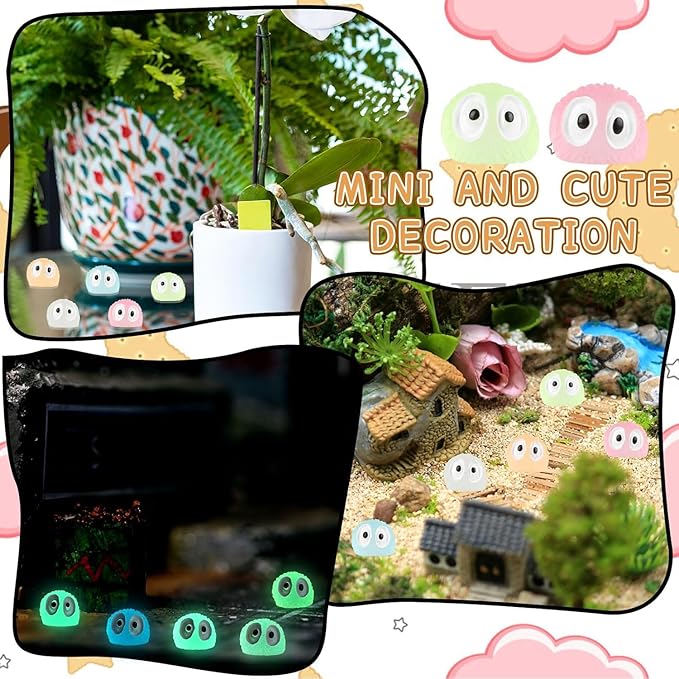Luminous Mini Resin Animals - 138 Pcs Tiny Animals Mini Ducks Tortoise Rabbit Panda Mushroom Fruits Seashells Set Figurines Glow in The Dark Garden Miniatures Fairy Garden Accessories (138)
