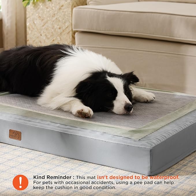 Bedsure XL Dog Bed for Crate - Large Orthopedic Pet Beds with Removable Machine Washable Cover, NOT Waterproof Egg Crate Foam Puppy Pad, Suitable for Pet Up to 80 lbs, 41"x27"