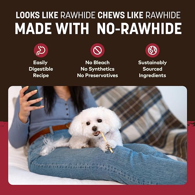 Earth Animal No-Hide Stix Beef Recipe Natural Rawhide Alternative Dog & Cat Chews - 80 Count Extra Value Pack