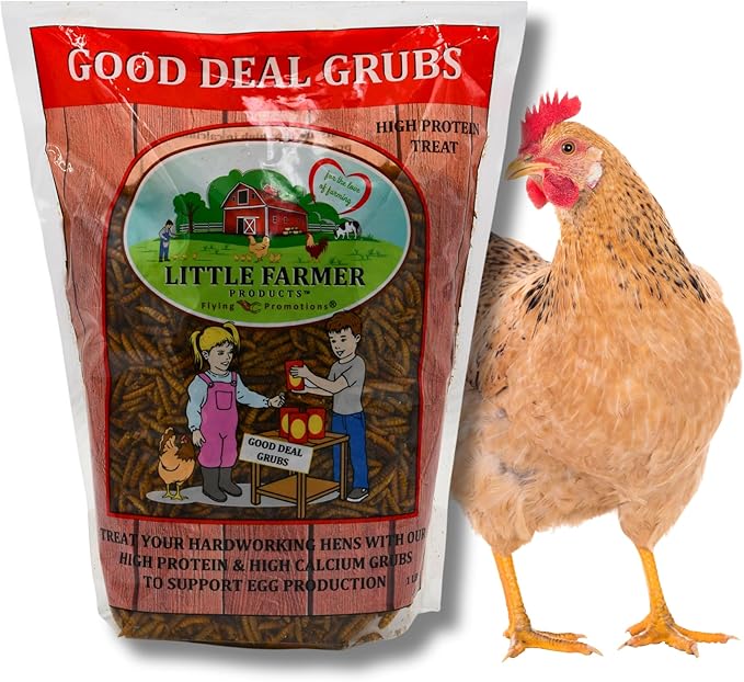 Good Deal Grubs Dried Black Soldier Fly Larvae Treat (1lb) for Chickens, Poultry, Birds, Small Pets - Protein and Calcium Supplement