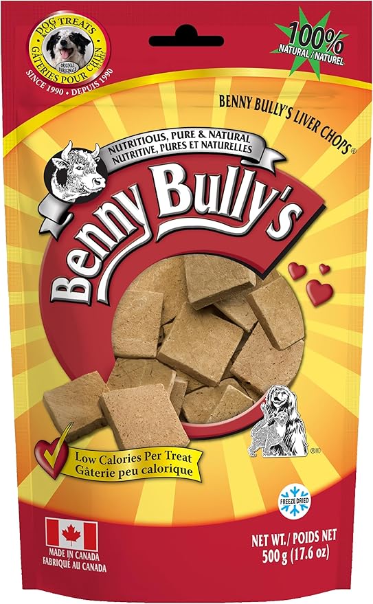 Chops Beef Liver Dog Treats, Freeze-Dried, Low Fat, High Energy & Nutrient Rich Food for Your Furry Friend, All Natural Ingredients, 500g - Bulk