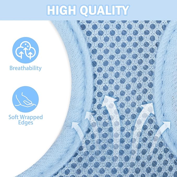 SCENEREAL Puppy Dog Harness with Leash Set for Small Medium Sized Dogs, Soft Mesh Step in Pet Harnesses and Leash, No Chock Plaid Adjustible No Pull Vest for Dogs Cats, Chihuahua,Bulldog (Blue XS)